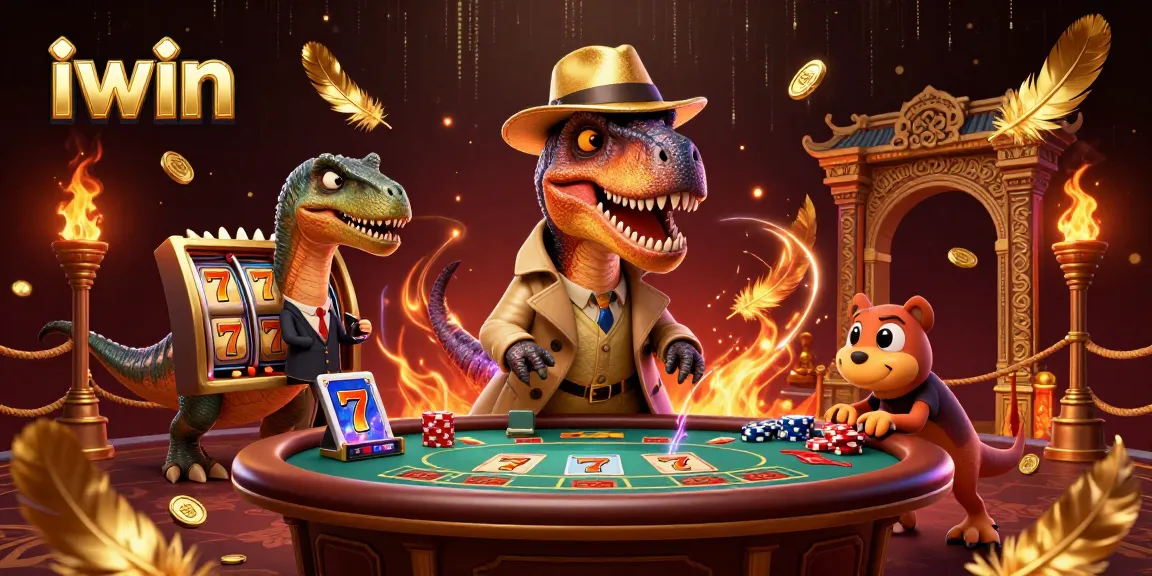 Engage with iwin's thrilling blackjack action featuring a velociraptor card counter and stegosaurus pit boss.