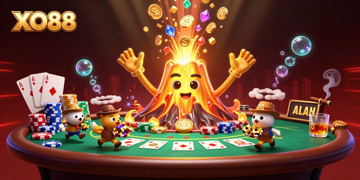 Experience winning thrills at XO88 with exciting gaming, wrapped in a vibrant, treasure-filled scene.