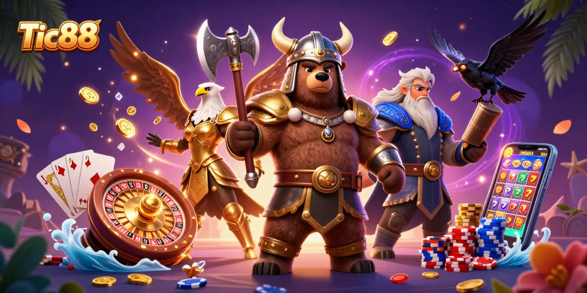Tic88 offers thrilling Viking-themed casino adventure with epic characters and golden treasures.