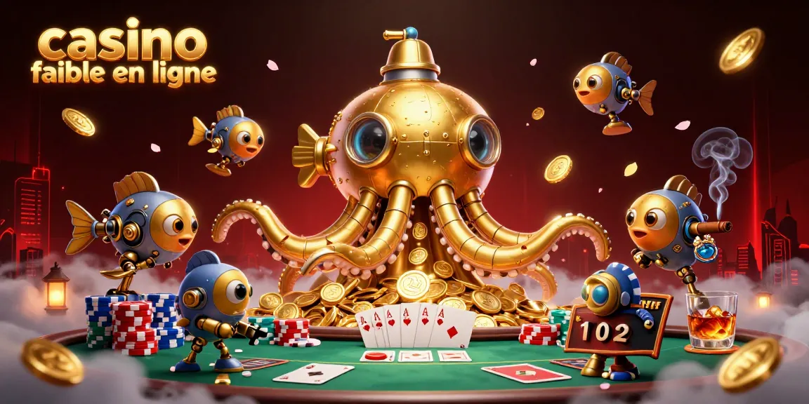Découvrez une scène captivante au sein d'un casino fiable en ligne avec kraken et poissons mécaniques.